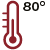 Temperatura del agua: 80º